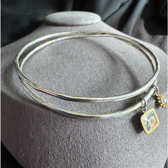 Silpada “in the mix” 925 silver bangle with CZ and brass - Picture 5 of 6